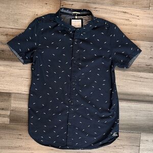 Denim y Flower , Dark Blue Patterned Casual Shirt